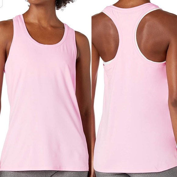 NEW AMAZON ESSENTIALS ACTIVE RACERBACK TANK TOP - LIGHT PINK - SMALL - Picture 2 of 13